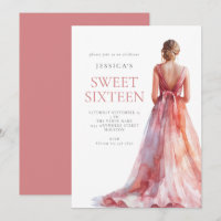 Fille en Robe Rose Sweet 16 Anniversaire Fête