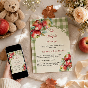 Invitation Fille en vichy vert pomme de nos yeux Baby Shower
