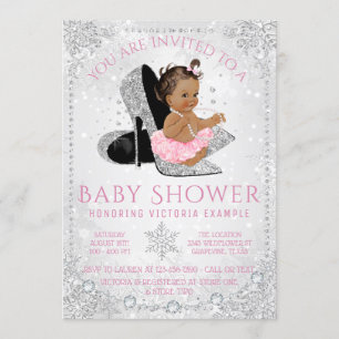 Invitation Fille ethnique Winter Wonderland Bébé Shower