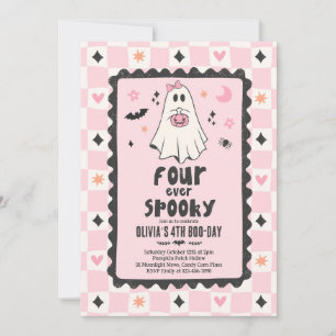 Invitation Fille fantôme Halloween Quatre ans pour toujours 4