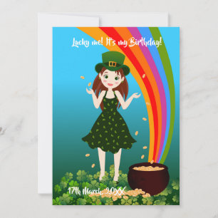 Invitation Fille fête son anniversaire sur Saint Patrick's In