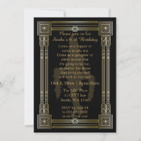 Invitation fille flapper art déco des années 20