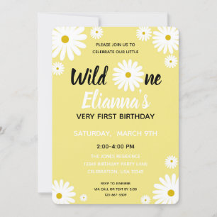 Invitation Fille Fleur Fille Fleur Far Un Jaune Fête Fille An