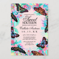 Fille Fleurs papillon Feuille Aquarelle douce 16
