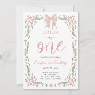 Invitation Fille florale un anniversaire 