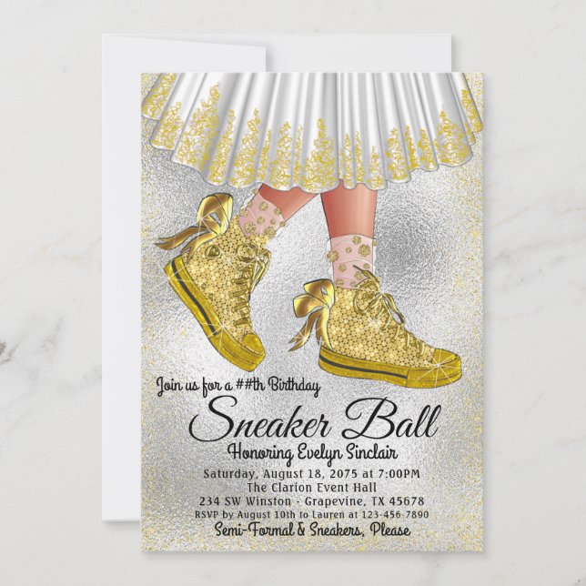 Invitation Fille Glam Basket Ball Anniversaire Fête Invitatio (Devant)