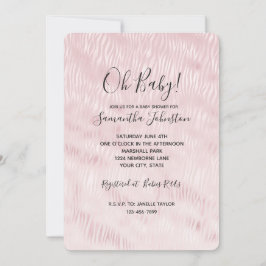 Invitation Fille Glam Blush Pink Zebra Imprimer