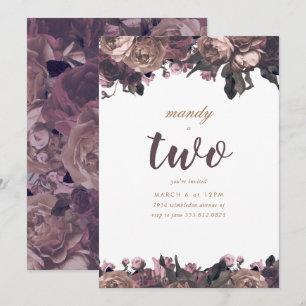 Invitation Fille Imaginaire Floral Violet Anniversaire