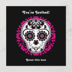 Invitation Fille jour de la fête du crâne du sucre mort