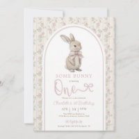 Fille lapin rose Coquette 1er anniversaire