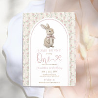 Fille lapin rose Coquette 1er anniversaire