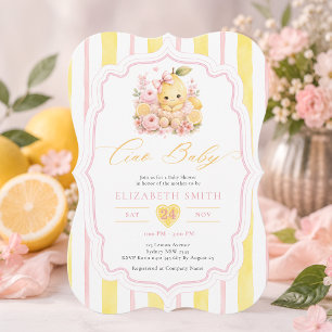 Invitation Fille Lemon Ciao Baby Fête de Naissance Italienne