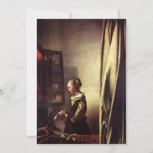 Invitation Fille lisant une lettre