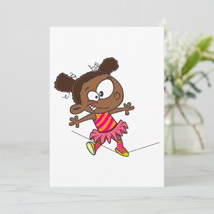 Invitation Fille Marchant Sur Une Tightrope