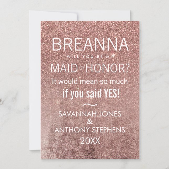 Invitation Fille moderne Rose Parties scintillant or Foil Mai (Devant)