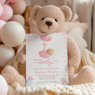 Invitation Fille Nous Pouvons Attendre Baby shower Et Demande
