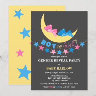 Invitation Fille Ou Garçon Nounours Fête De Révélation De Sex