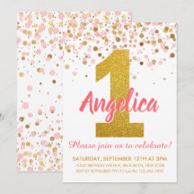 Fille Parties scintillant or rose Confetti premier