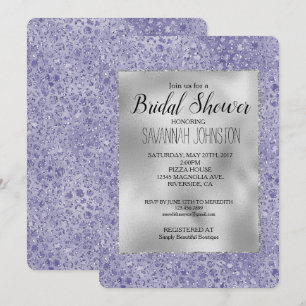 Invitation Fille Parties scintillant violet Empreinte de léop