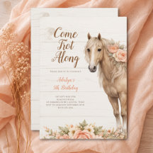 Fille Peach Floral Cheval 5ème Anniversaire