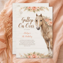 Fille Peach Floral Cheval 5ème Anniversaire
