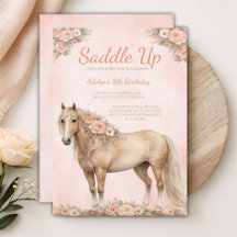 Fille Peach Floral Cheval 8ème Anniversaire