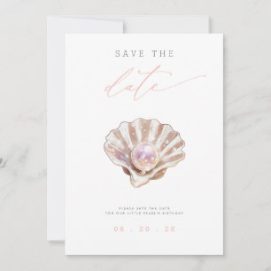 Invitation Fille Perle Rose 1er Anniversaire Enregistrer La D