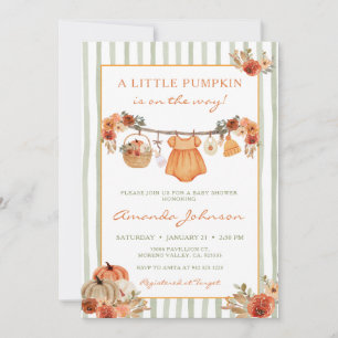 Invitation Fille Petit Citrouille En Route Baby Shower