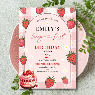 Invitation Fille première année Fête de la fraise 