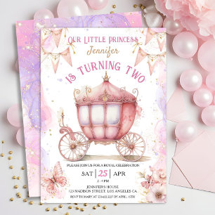 Invitation Fille Princesse Il était une fois 2e anniversaire