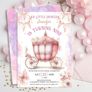 Invitation Fille Princesse Il était une fois 9e anniversaire