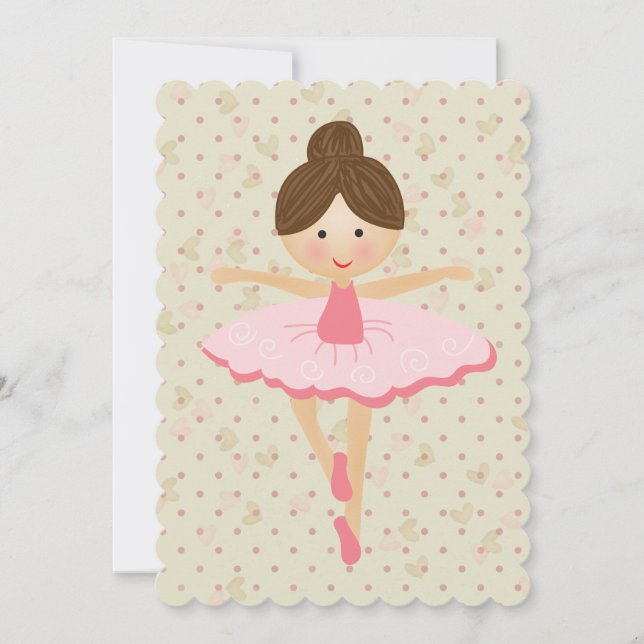 Invitation Fille rose Ballerina (Devant)
