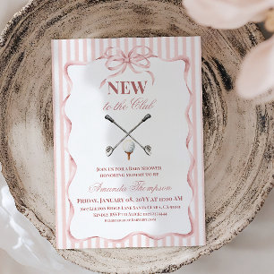 Invitation Fille Rose de Campagne Nouvelle au Club Golf Baby