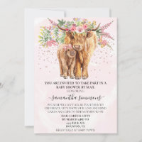 Fille Rose Highland Vache Baby shower de veau par 