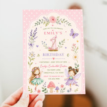 Fille rose jardin de fées fête de premier annivers