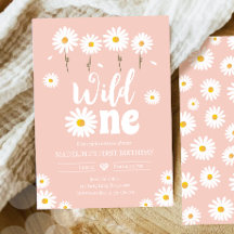 Fille rose retro Wild One Daisy Boho Retro Premier