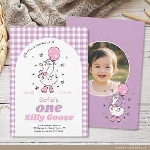Invitation Fille Rose Violet Un Joyeux Anniversaire de 1 an S