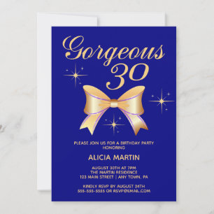 Invitation Fille Ruban D'or Magnifique 30 Navire 30e Annivers