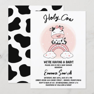 Invitation Fille Sainte Vache Baby Shower