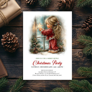 Invitation Fille Scène d'Hiver Cosy de Noël Arbre