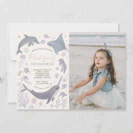 Invitation Fille sous la mer Fête d'anniversaire Photo