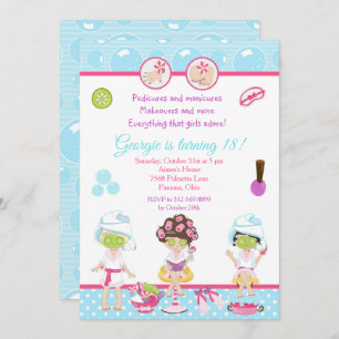 Invitation Fille spa Pamper fête d'anniversaire