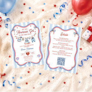 Invitation Fille tout à fait américaine : Baby Shower tout-en