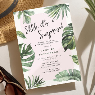 Invitation Fille Tropical Été Adulte Surprise Anniversaire