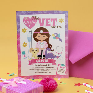 Invitation Fille Vet fête d'anniversaire