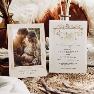 Invitation Fille Vêtements de bébé Boho Baby shower de tonali