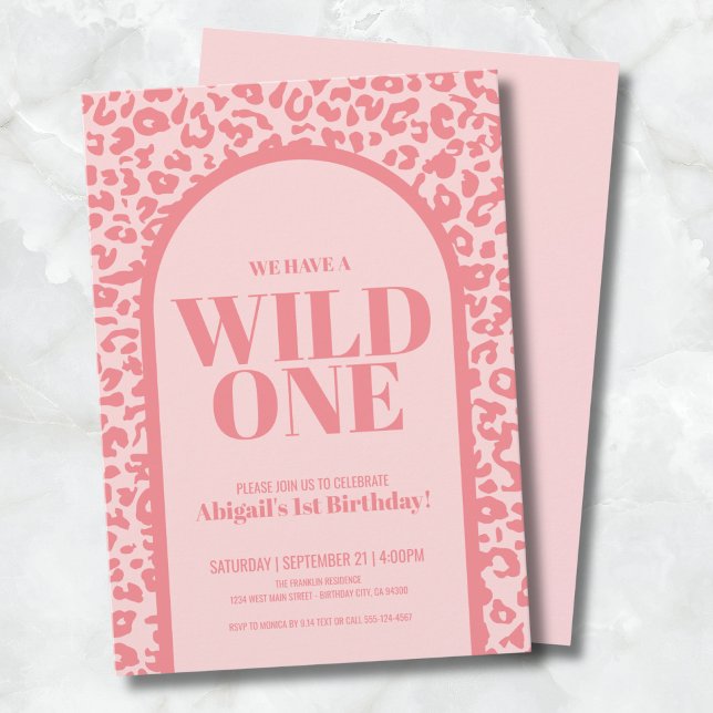 Invitation Fille Wild One Birthday Party (Pink Girl Wild One 1st Birthday Party Invitation )