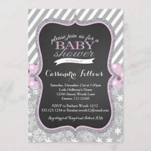 Invitation Fille Winter Wonderland Snowflake