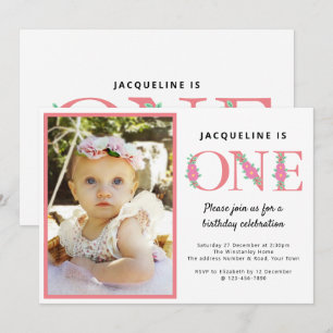 Invitation Filles 1er anniversaire Photo