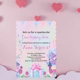 Invitation Filles 2e fête d'anniversaire